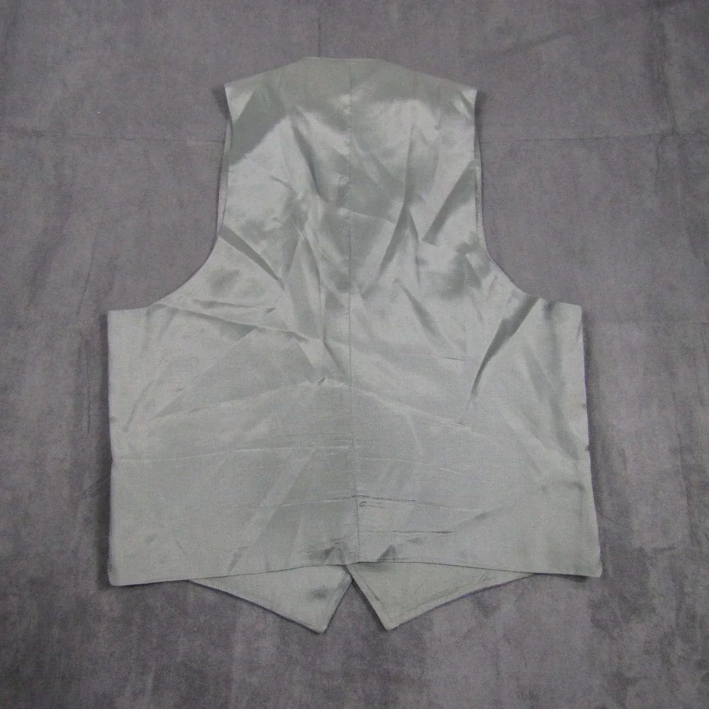 Suit Vest Men Size 42 Blue Pinstripe Formal Waistcoat 5-Button Wedding